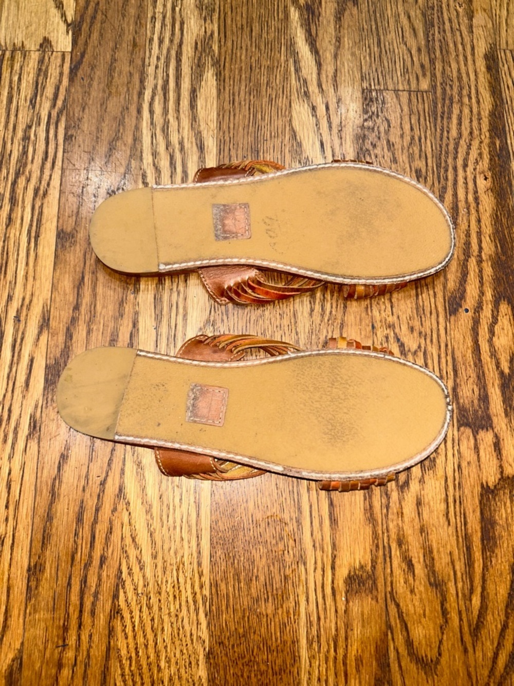 Frye Woven Leather Slide in Tan Orange Accents Fisherman Sandal Women’s 8.5 - Picture 9 of 9